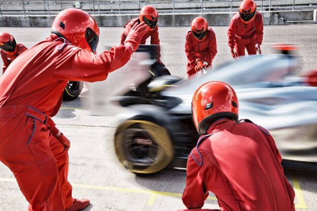 Racing,Team,Working,At,Pit,Stop
